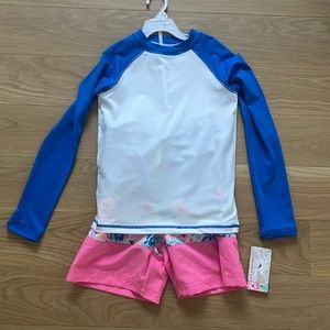Brand new boys rash guard and shorts swim set size 8